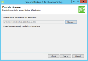 22 - Provide licence key for Veeam Backup and Replication v9