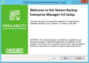 8 - Veeam install Backup Enterprise Manager