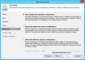 Veeam and Nimble Storage Integration - SureBackup - Setting up a Virtual Lab - Configure Networking
