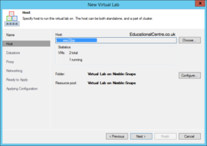 Veeam and Nimble Storage Integration - SureBackup - Setting up a Virtual Lab - Select Host