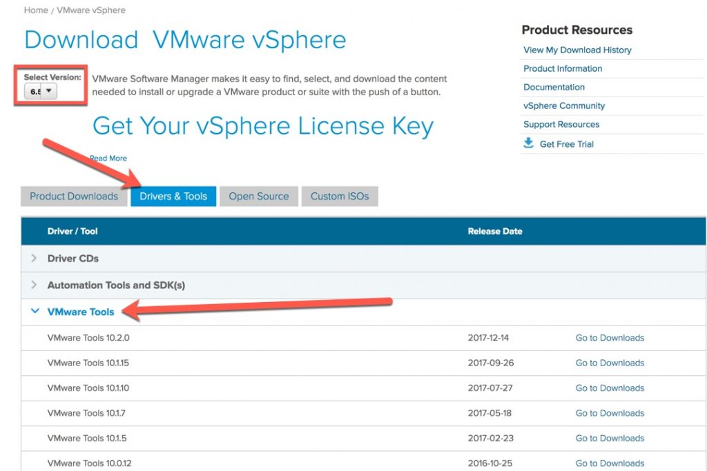 Download VMware Tools